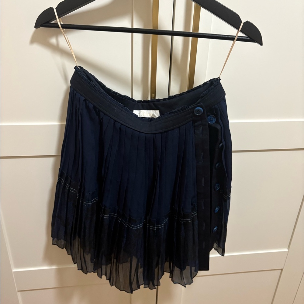 Chloe Dark Blue Buttoned Mini Skirt